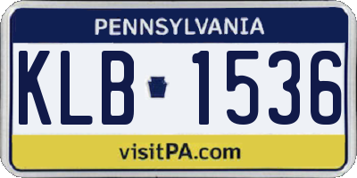 PA license plate KLB1536