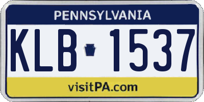 PA license plate KLB1537