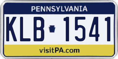 PA license plate KLB1541