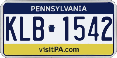 PA license plate KLB1542