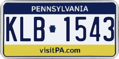 PA license plate KLB1543