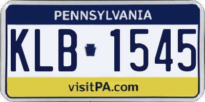 PA license plate KLB1545