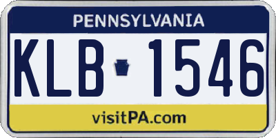 PA license plate KLB1546