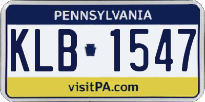 PA license plate KLB1547