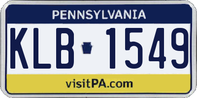 PA license plate KLB1549