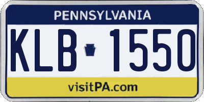 PA license plate KLB1550