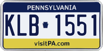 PA license plate KLB1551