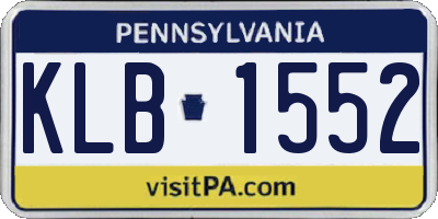 PA license plate KLB1552