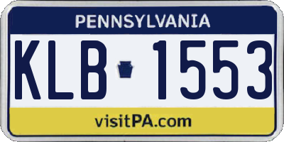 PA license plate KLB1553