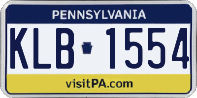 PA license plate KLB1554