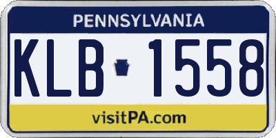 PA license plate KLB1558