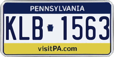 PA license plate KLB1563