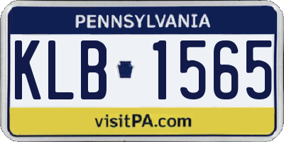PA license plate KLB1565