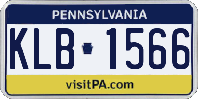 PA license plate KLB1566
