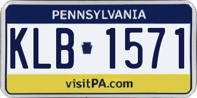 PA license plate KLB1571