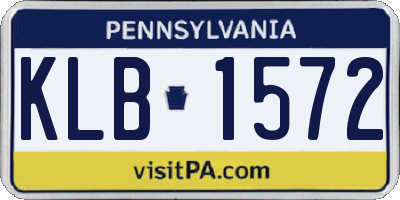 PA license plate KLB1572