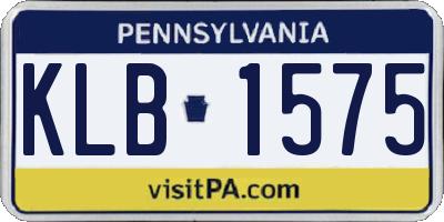 PA license plate KLB1575
