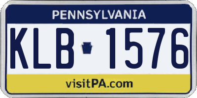 PA license plate KLB1576