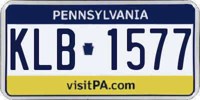 PA license plate KLB1577