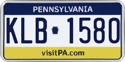 PA license plate KLB1580