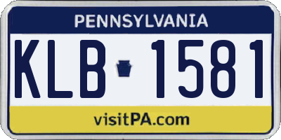 PA license plate KLB1581