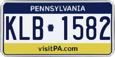 PA license plate KLB1582