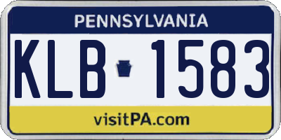 PA license plate KLB1583