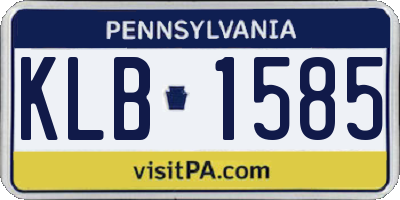 PA license plate KLB1585