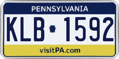 PA license plate KLB1592