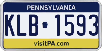 PA license plate KLB1593