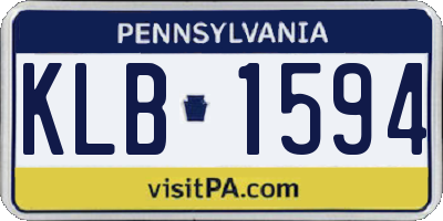 PA license plate KLB1594