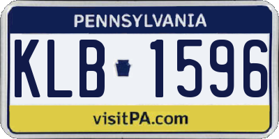 PA license plate KLB1596