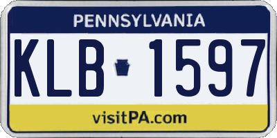 PA license plate KLB1597