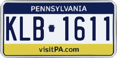PA license plate KLB1611