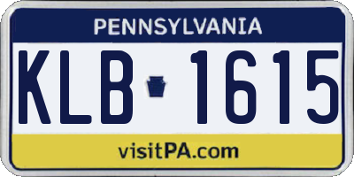 PA license plate KLB1615