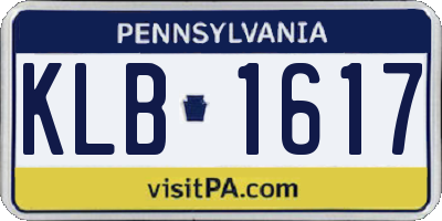 PA license plate KLB1617