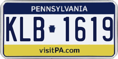 PA license plate KLB1619