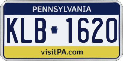 PA license plate KLB1620