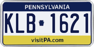 PA license plate KLB1621