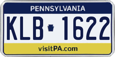 PA license plate KLB1622