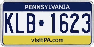 PA license plate KLB1623