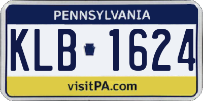 PA license plate KLB1624