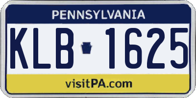 PA license plate KLB1625