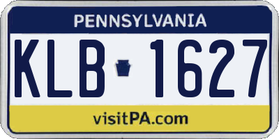 PA license plate KLB1627