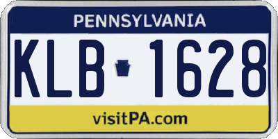 PA license plate KLB1628