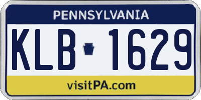 PA license plate KLB1629