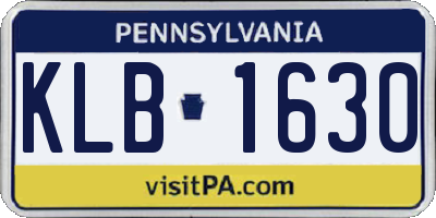 PA license plate KLB1630