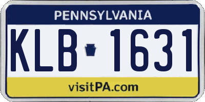 PA license plate KLB1631