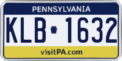PA license plate KLB1632