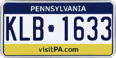PA license plate KLB1633